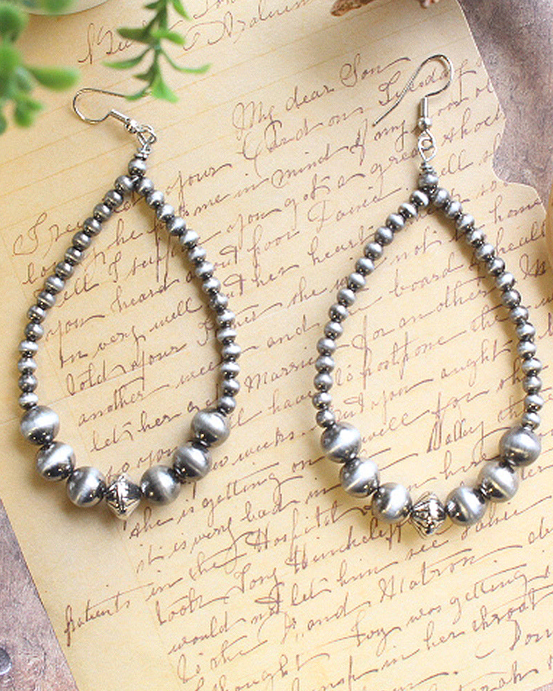 WESTERN TEARDROP NAVAJO PEARL EARRINGS
