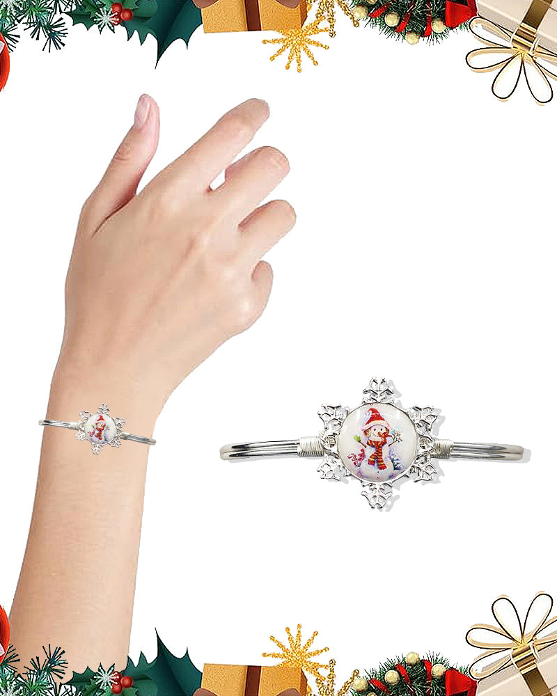 CHRISTMAS THEME BUBBLE WIRE BANGLE BRACELET
