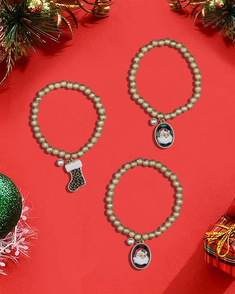 Christmas Santa Face Bubble Stretch Bracelet