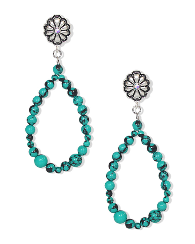 WESTERN TEARDROP NAVAJO PEARL EARRINGS