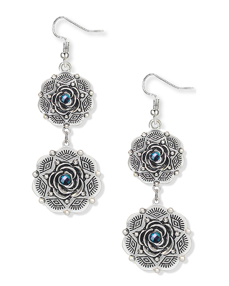 WESTERN FLORAL DROP EARRINGS