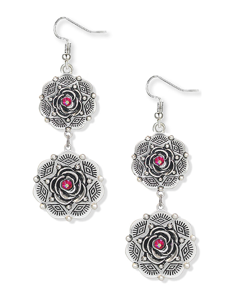 WESTERN FLORAL DROP EARRINGS