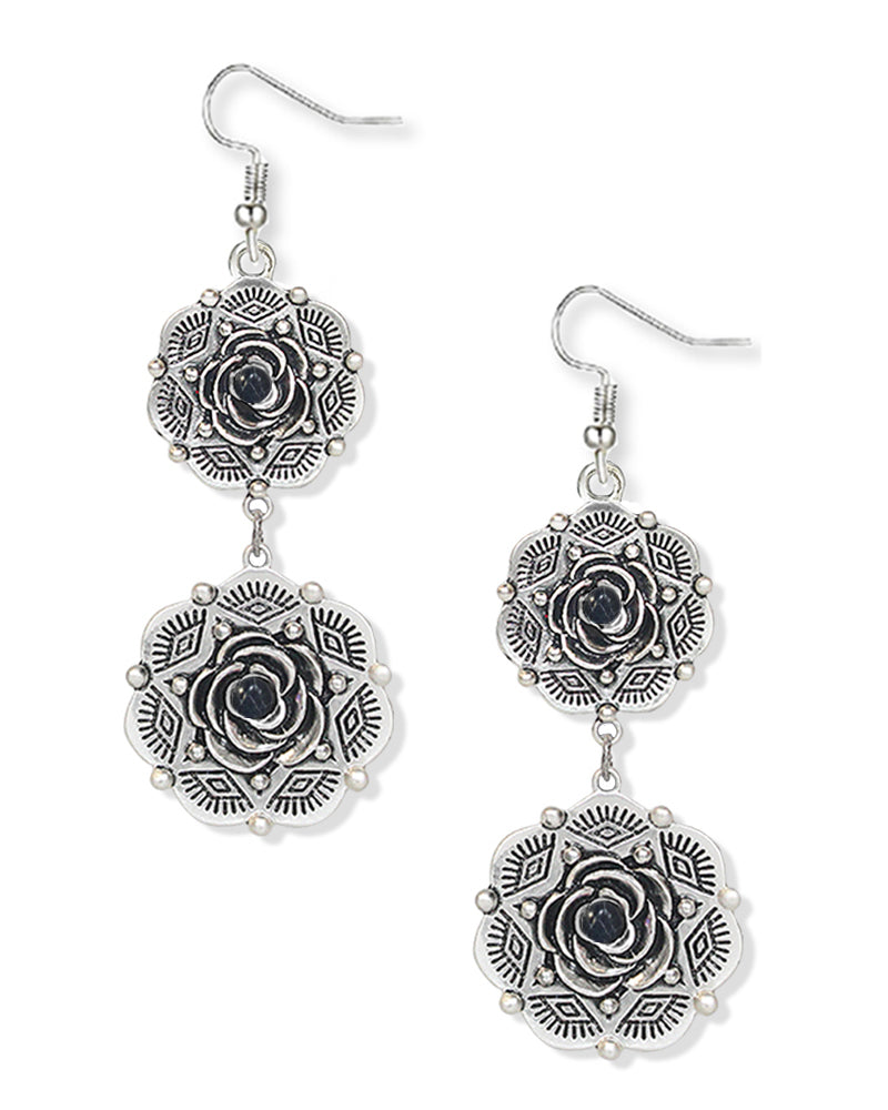 WESTERN FLORAL DROP EARRINGS