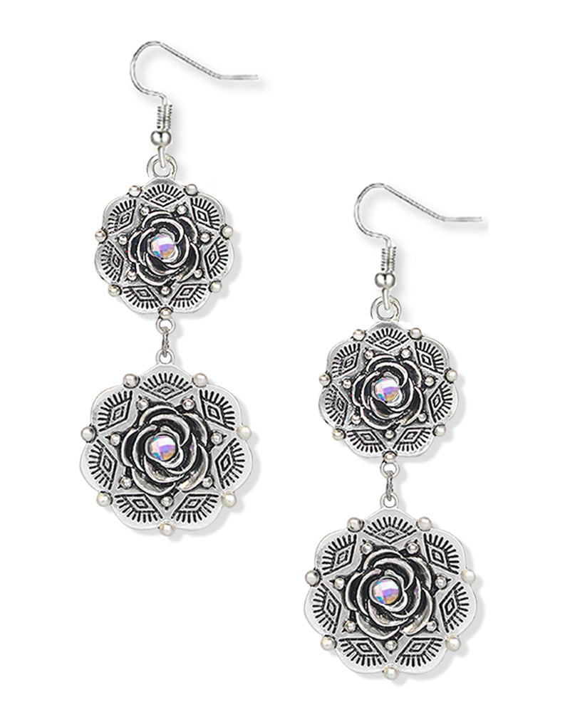 WESTERN FLORAL DROP EARRINGS