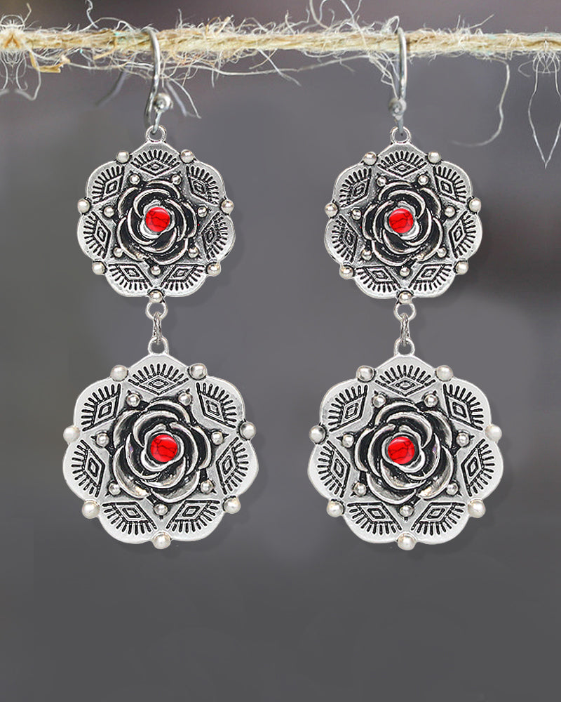 WESTERN FLORAL DROP EARRINGS
