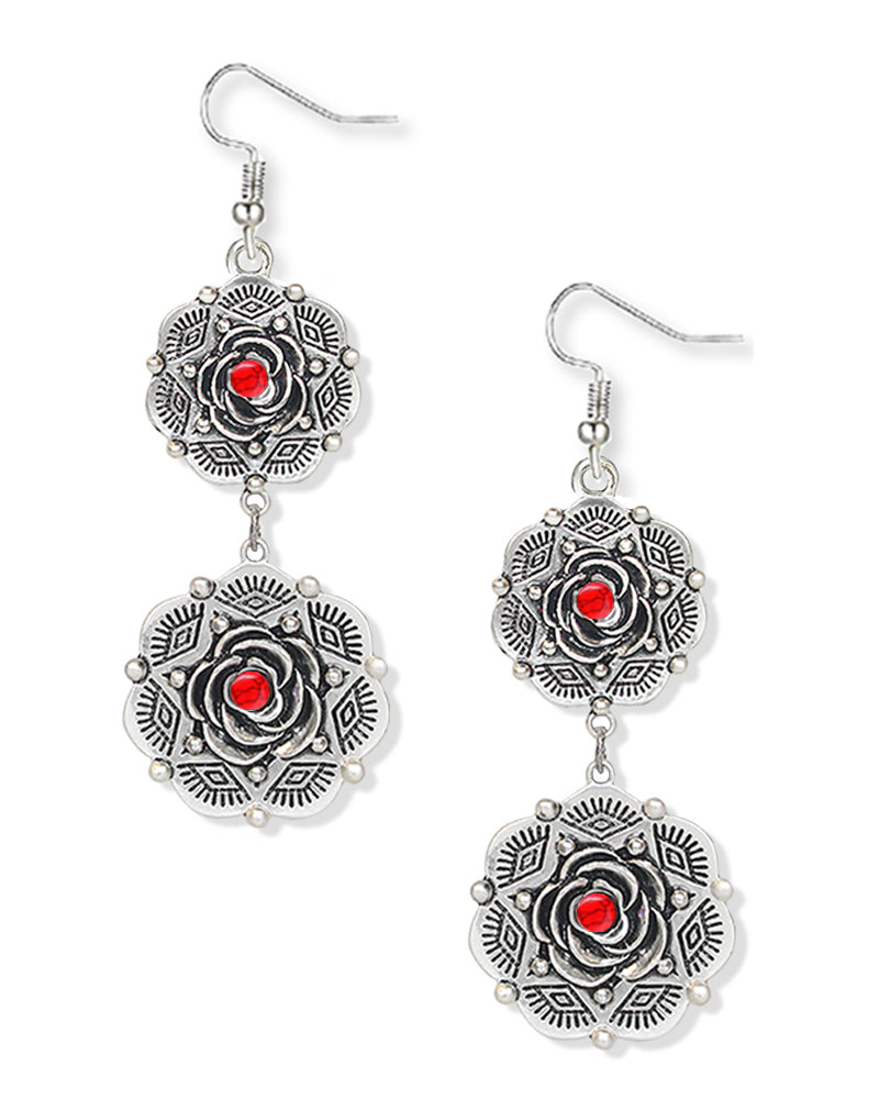 WESTERN FLORAL DROP EARRINGS