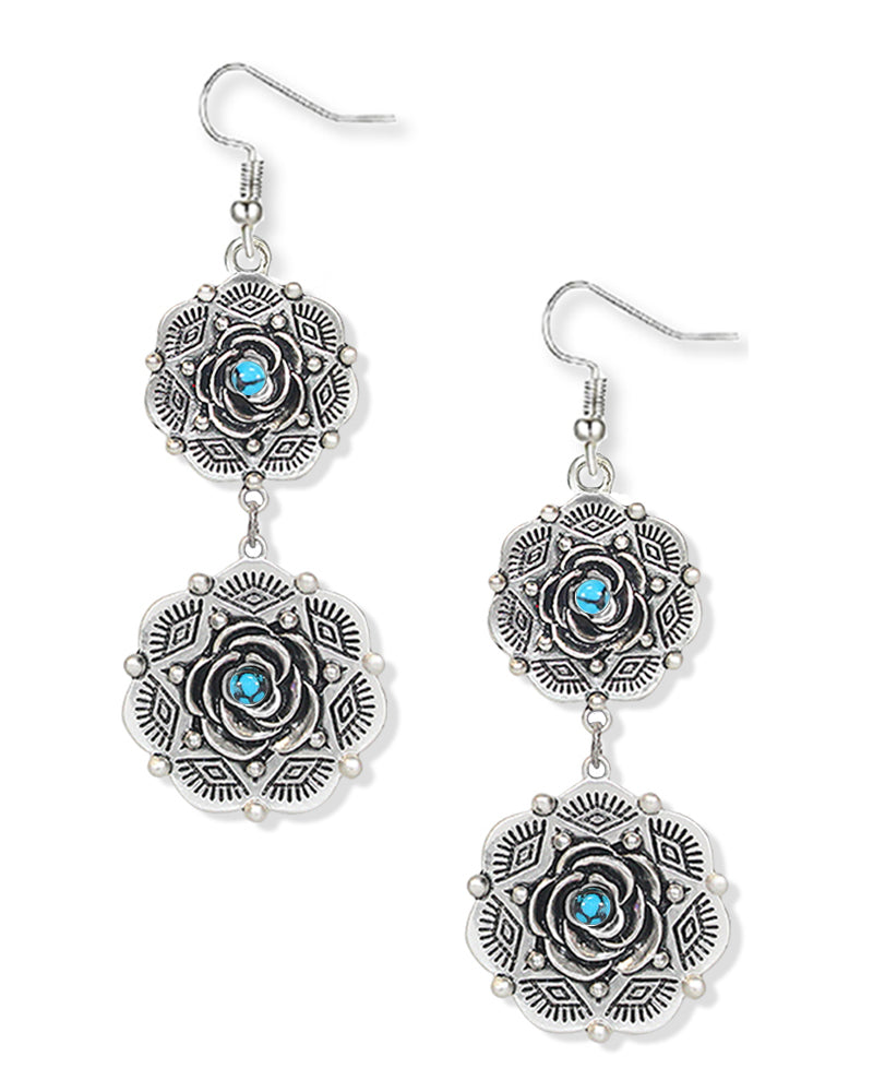 WESTERN FLORAL DROP EARRINGS