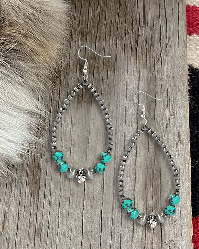 WESTERN TEARDROP NAVAJO PEARL EARRINGS