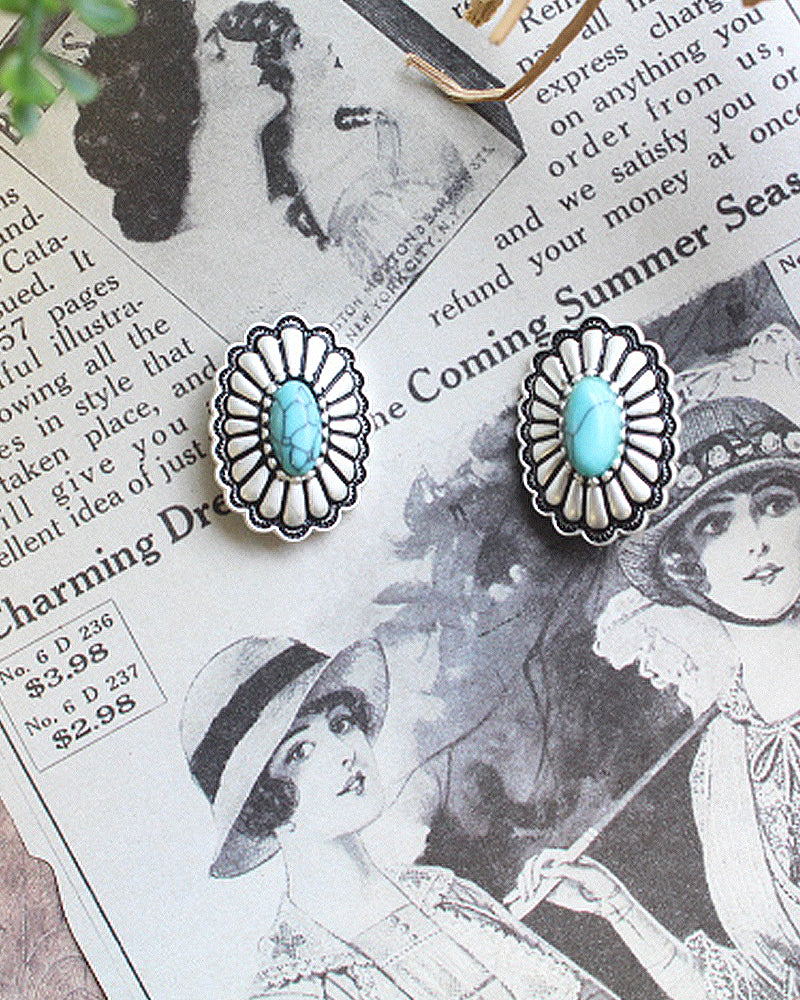 WESTERN TEXTURED CONCHO EARRINGS